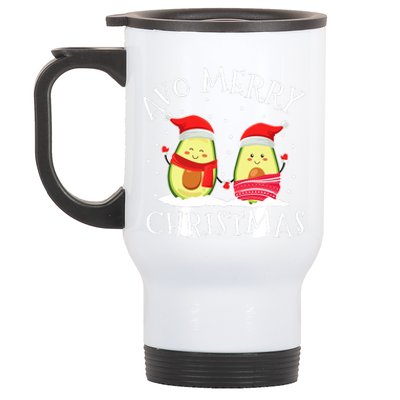 Avo Merry Christmas Avocado Lover Christmas Cute Kawaii Stainless Steel Travel Mug