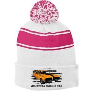 American Muscle Car Stripe Pom Pom Beanie