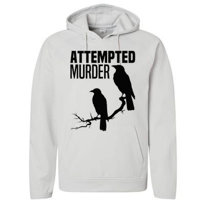 Attempted Murder Crows Raven Bird Meme Performance Fleece Hoodie