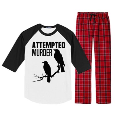 Attempted Murder Crows Raven Bird Meme Raglan Sleeve Pajama Set