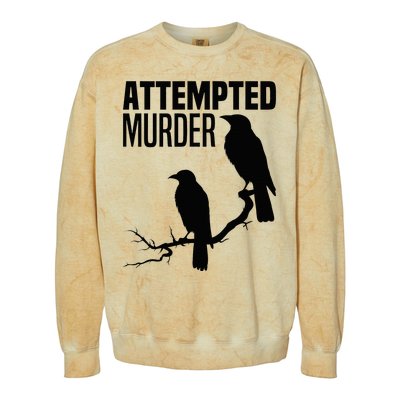 Attempted Murder Crows Raven Bird Meme Colorblast Crewneck Sweatshirt