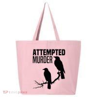 Attempted Murder Crows Raven Bird Meme 25L Jumbo Tote
