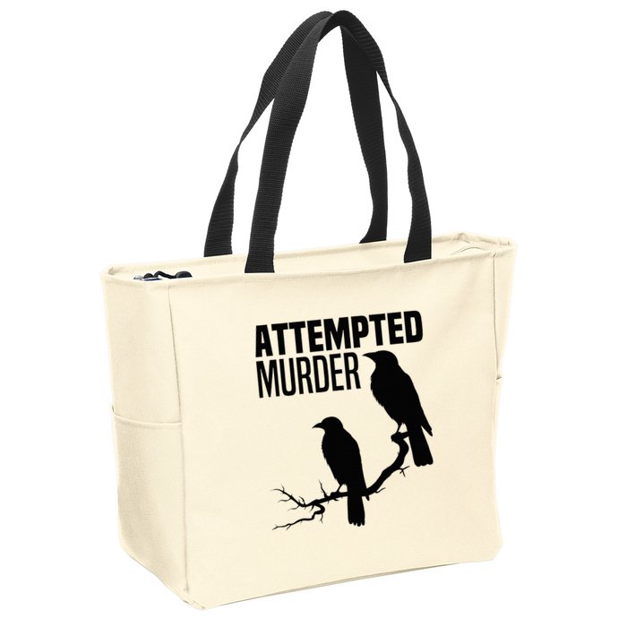 Attempted Murder Crows Raven Bird Meme Zip Tote Bag