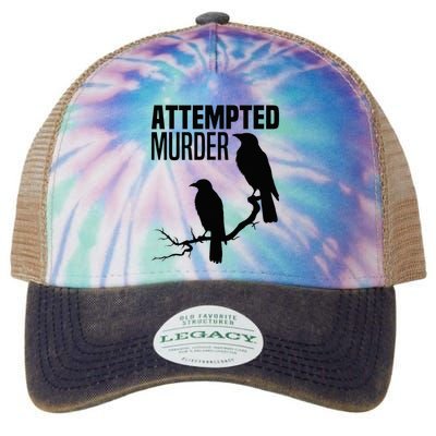 Attempted Murder Crows Raven Bird Meme Legacy Tie Dye Trucker Hat