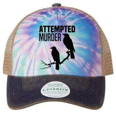 Attempted Murder Crows Raven Bird Meme Legacy Tie Dye Trucker Hat