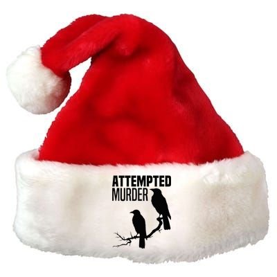 Attempted Murder Crows Raven Bird Meme Premium Christmas Santa Hat