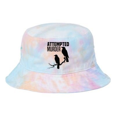 Attempted Murder Crows Raven Bird Meme Tie Dye Newport Bucket Hat