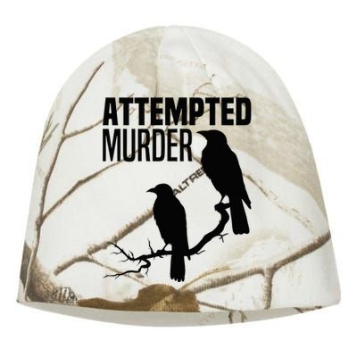 Attempted Murder Crows Raven Bird Meme Kati - Camo Knit Beanie