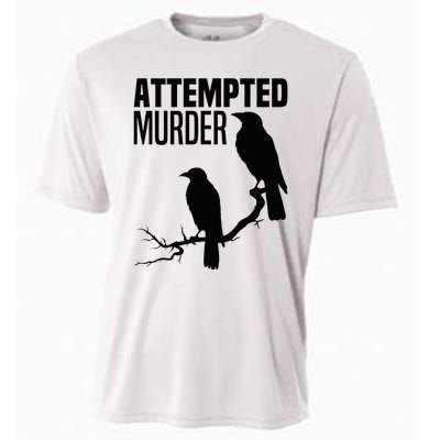 Attempted Murder Crows Raven Bird Meme Cooling Performance Crew T-Shirt