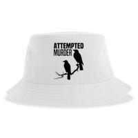 Attempted Murder Crows Raven Bird Meme Sustainable Bucket Hat