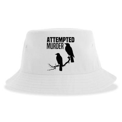 Attempted Murder Crows Raven Bird Meme Sustainable Bucket Hat