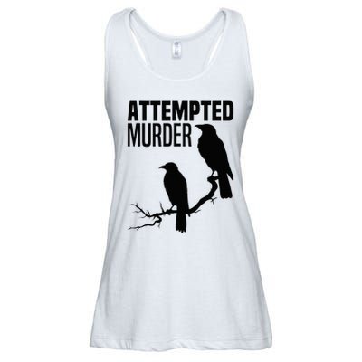 Attempted Murder Crows Raven Bird Meme Ladies Essential Flowy Tank