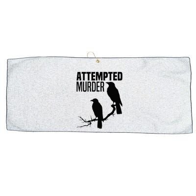 Attempted Murder Crows Raven Bird Meme Large Microfiber Waffle Golf Towel