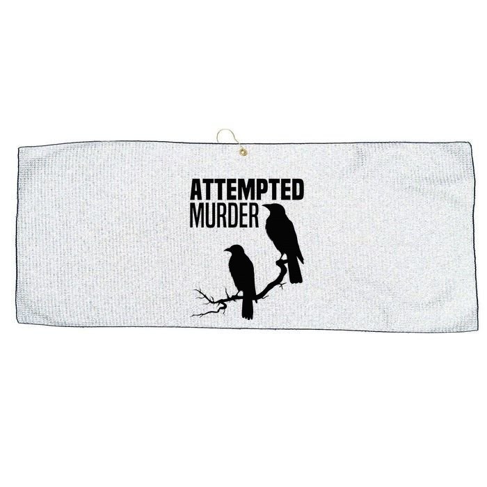 Attempted Murder Crows Raven Bird Meme Large Microfiber Waffle Golf Towel