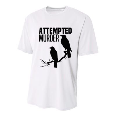 Attempted Murder Crows Raven Bird Meme Youth Performance Sprint T-Shirt