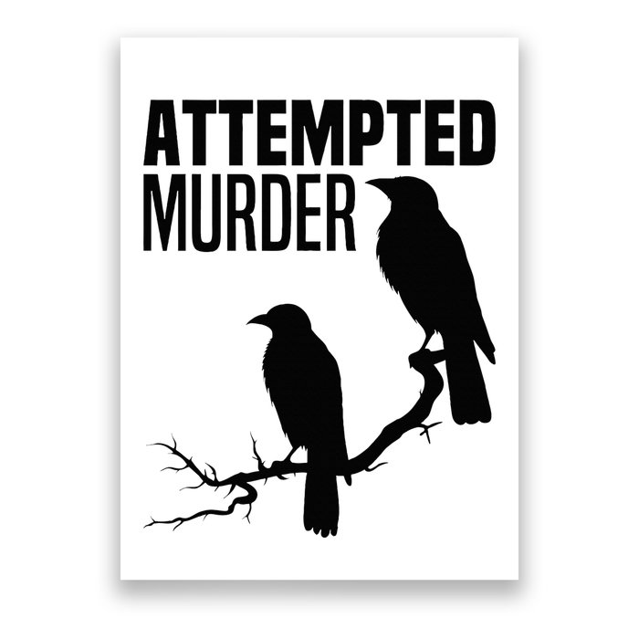 Attempted Murder Crows Raven Bird Meme Poster
