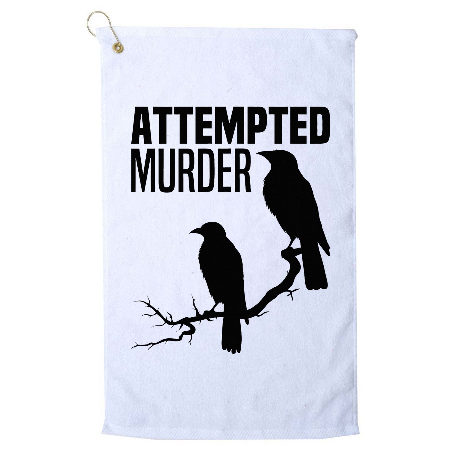 Attempted Murder Crows Raven Bird Meme Golf Towel