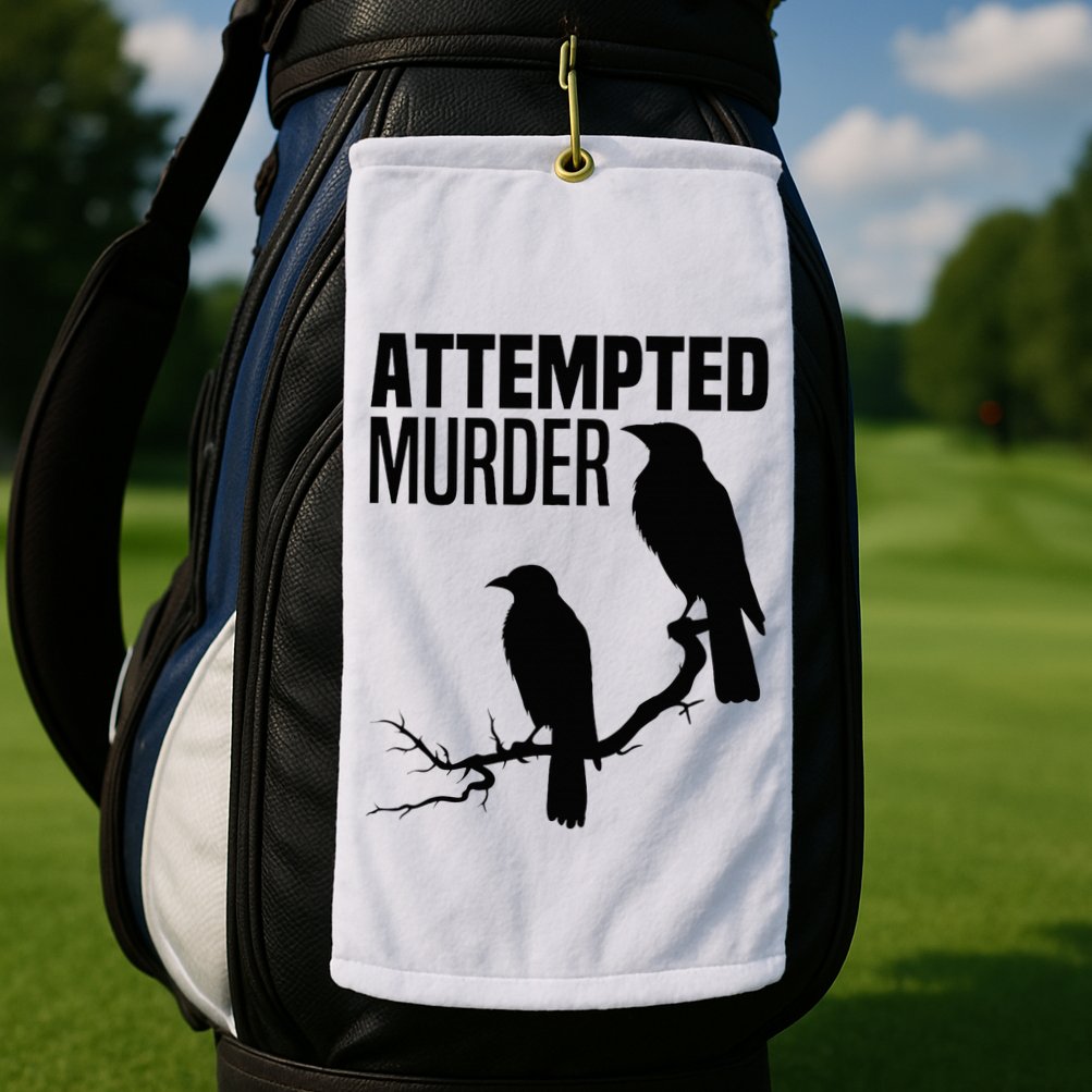 Attempted Murder Crows Raven Bird Meme Golf Towel