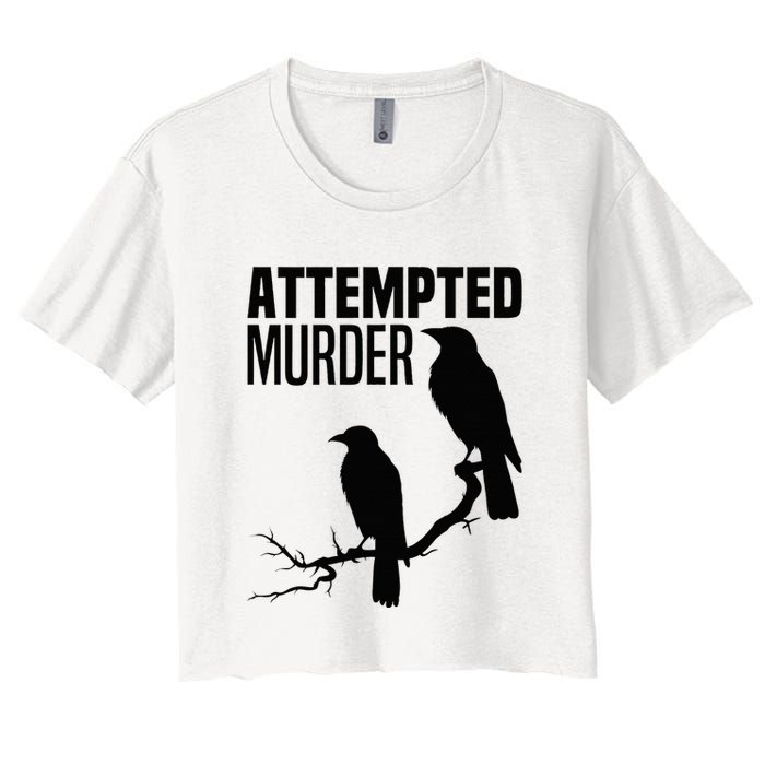 Attempted Murder Crows Raven Bird Meme Crop Top