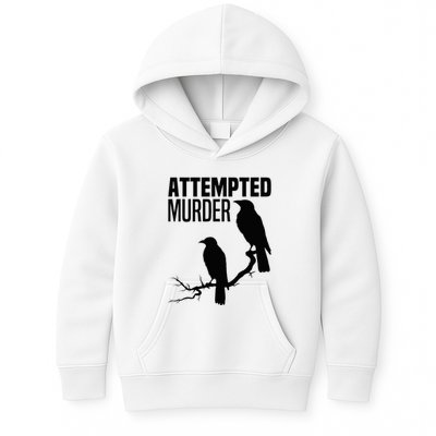 Attempted Murder Crows Raven Bird Meme Kids Hoodie
