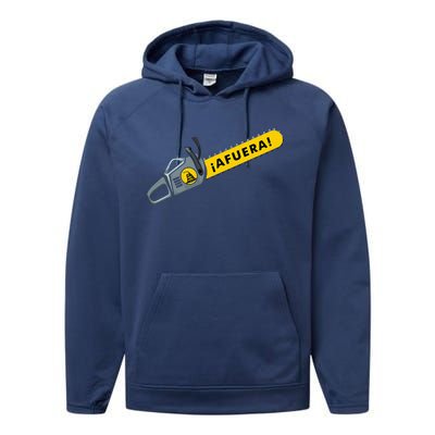 Afuera Milei Chainsaw Libertarian Ancap Liberty Freedom Performance Fleece Hoodie