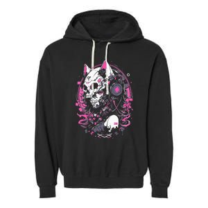 Anime Manga Cat Girl Aesthetic Techwear Harajuku Garment-Dyed Fleece Hoodie