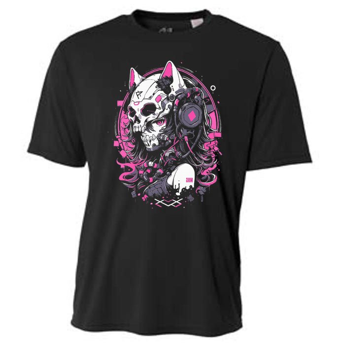 Anime Manga Cat Girl Aesthetic Techwear Harajuku Cooling Performance Crew T-Shirt