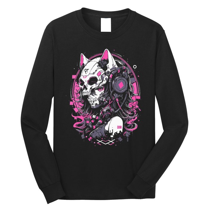 Anime Manga Cat Girl Aesthetic Techwear Harajuku Long Sleeve Shirt