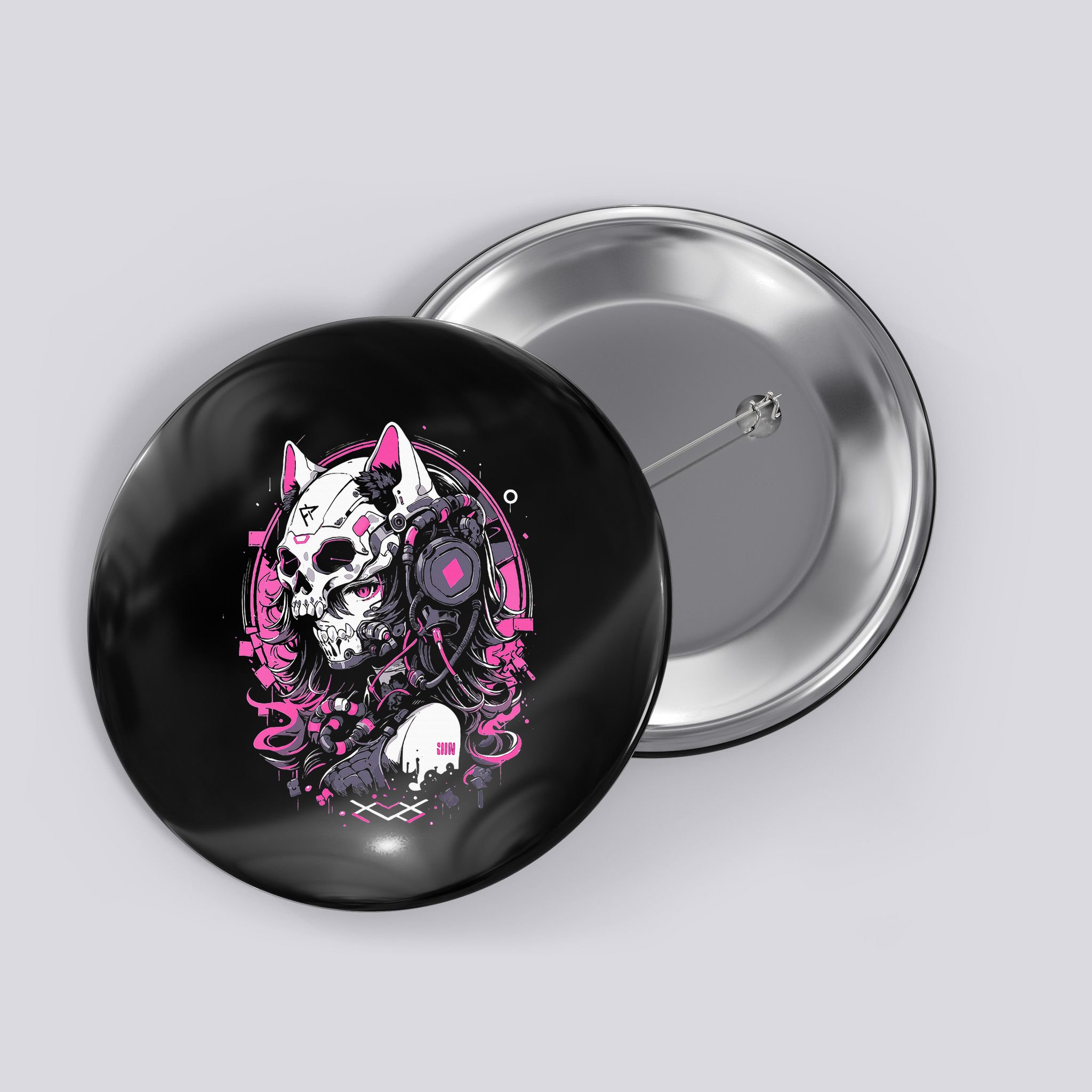 Anime Manga Cat Girl Aesthetic Techwear Harajuku Button