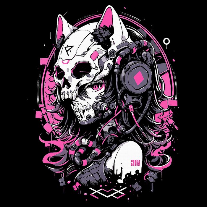Anime Manga Cat Girl Aesthetic Techwear Harajuku Button