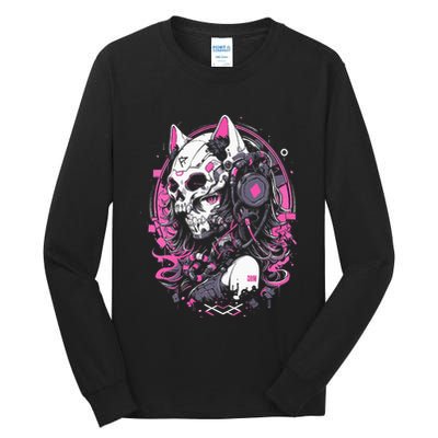 Anime Manga Cat Girl Aesthetic Techwear Harajuku Tall Long Sleeve T-Shirt