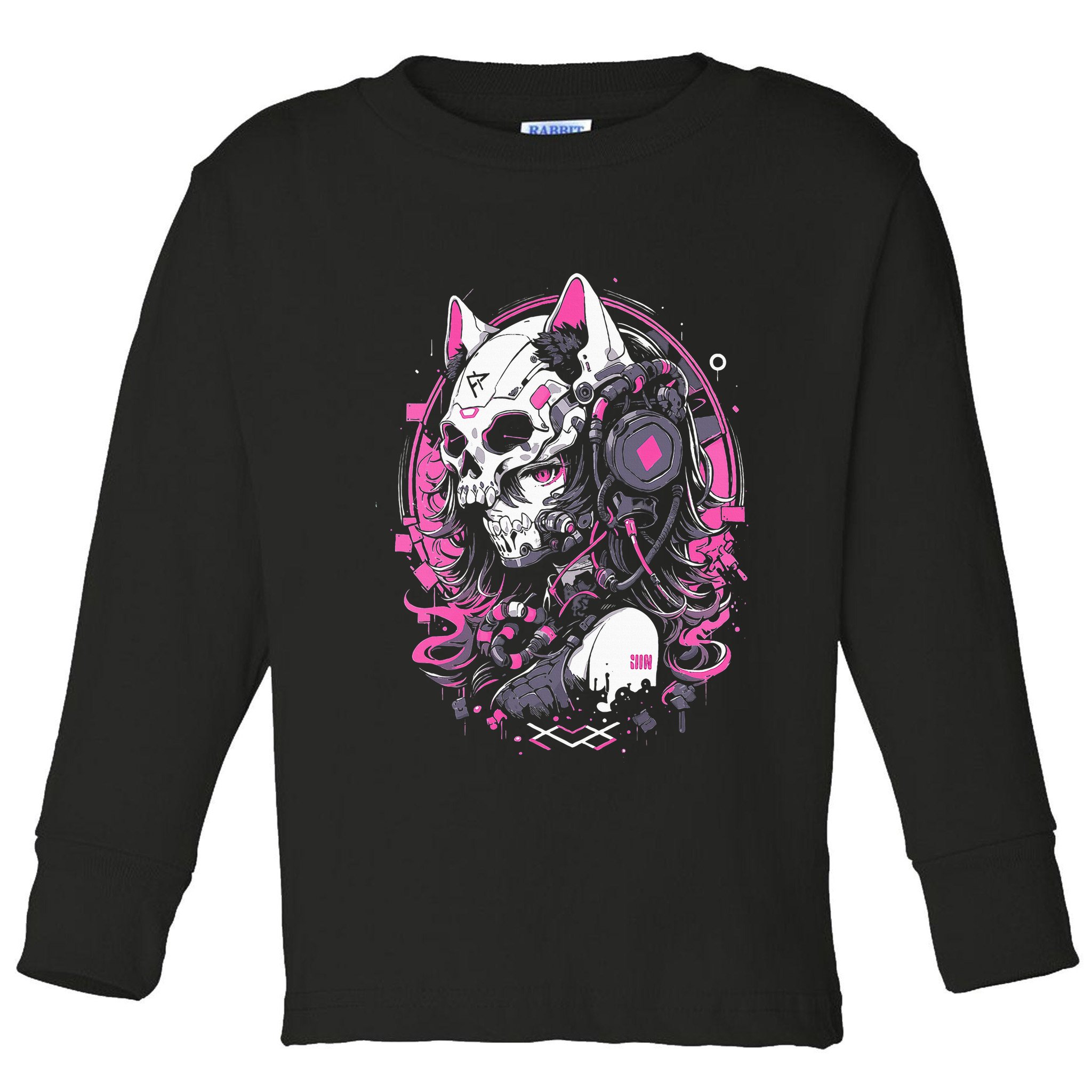 Anime Manga Cat Girl Aesthetic Techwear Harajuku Toddler Long Sleeve Shirt