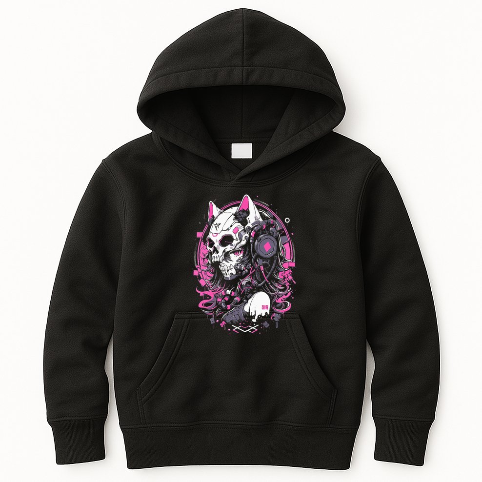 Anime Manga Cat Girl Aesthetic Techwear Harajuku Kids Hoodie