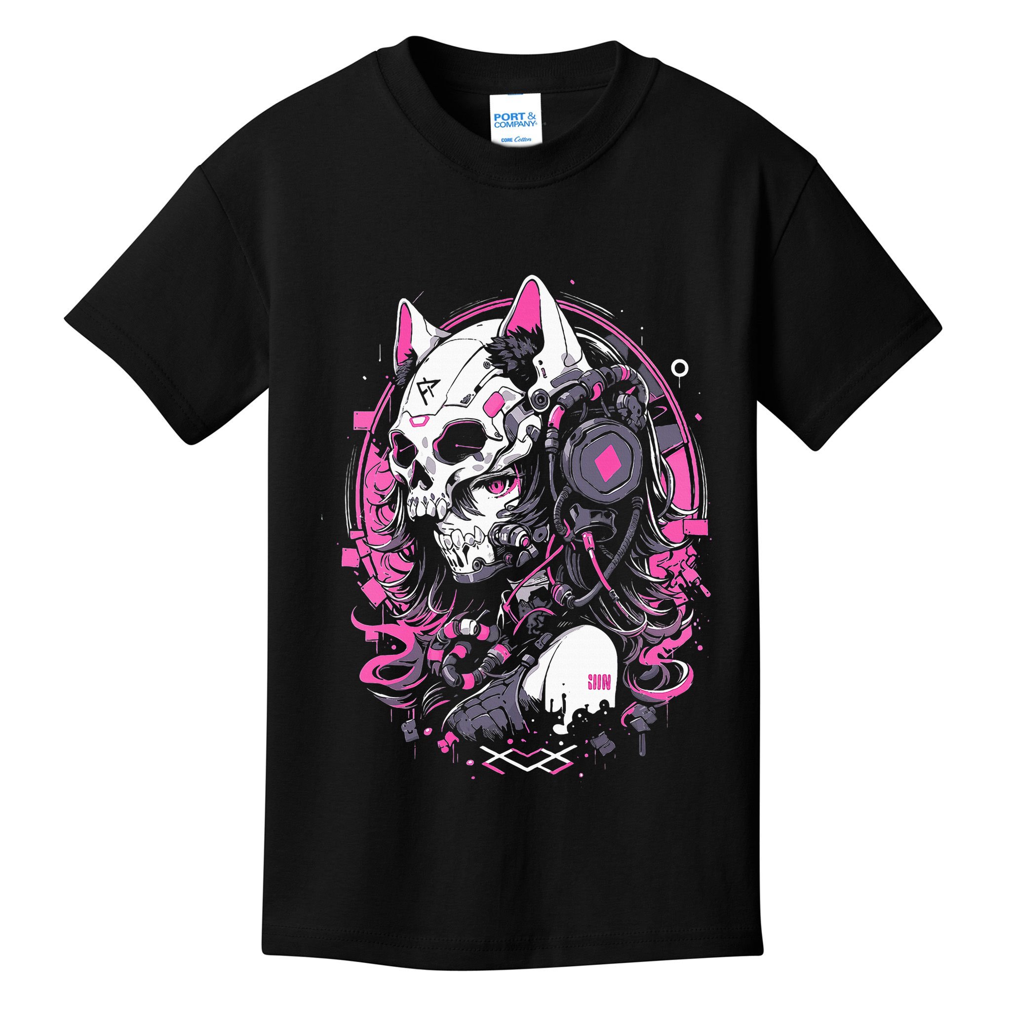 Anime Manga Cat Girl Aesthetic Techwear Harajuku Kids T-Shirt