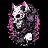 Anime Manga Cat Girl Aesthetic Techwear Harajuku Kids T-Shirt