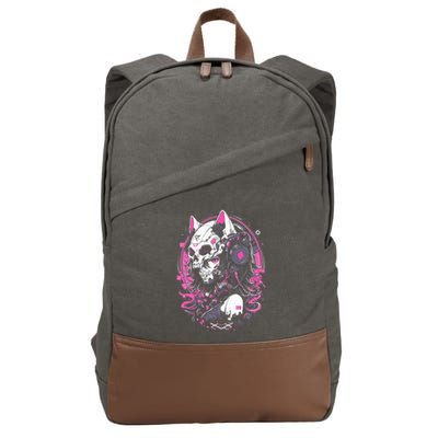 Anime Manga Cat Girl Aesthetic Techwear Harajuku Cotton Canvas Backpack