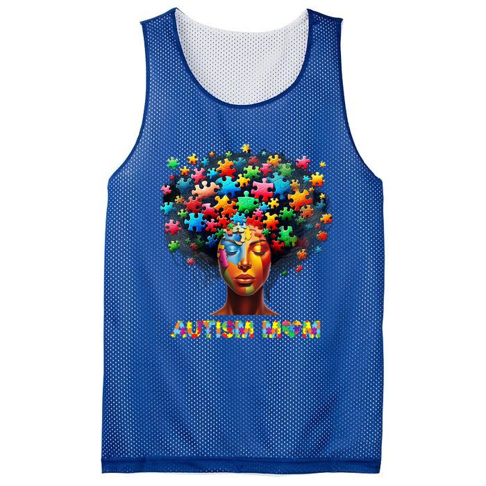 Autism Mom Colorful Puzzle Mother Autism Awareness Mama Gift Mesh Reversible Basketball Jersey Tank