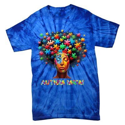 Autism Mom Colorful Puzzle Mother Autism Awareness Mama Gift Tie-Dye T-Shirt