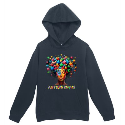 Autism Mom Colorful Puzzle Mother Autism Awareness Mama Gift Urban Pullover Hoodie