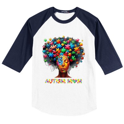 Autism Mom Colorful Puzzle Mother Autism Awareness Mama Gift Baseball Sleeve Shirt