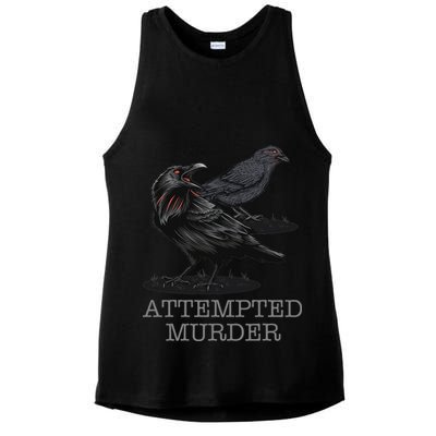 Attempted Murder Crows & Raven Funny Crow Birds Ladies PosiCharge Tri-Blend Wicking Tank