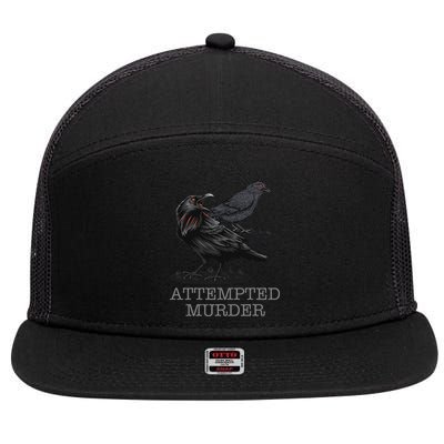Attempted Murder Crows & Raven Funny Crow Birds 7 Panel Mesh Trucker Snapback Hat