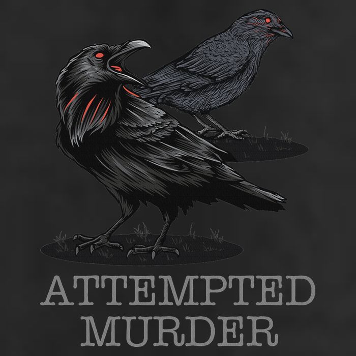 Attempted Murder Crows & Raven Funny Crow Birds 7 Panel Mesh Trucker Snapback Hat