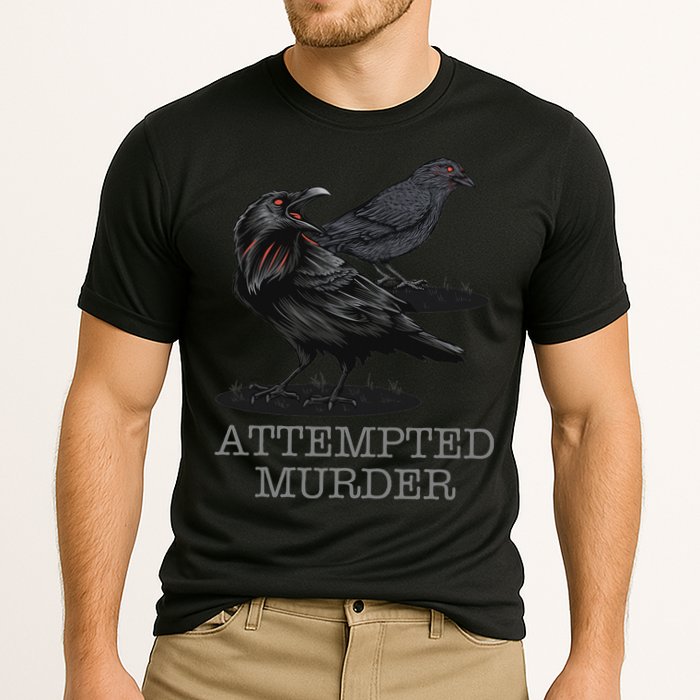 Attempted Murder Crows & Raven Funny Crow Birds Cooling Performance Crew T-Shirt