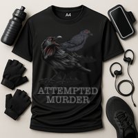 Attempted Murder Crows & Raven Funny Crow Birds Cooling Performance Crew T-Shirt