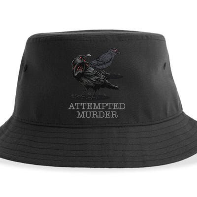 Attempted Murder Crows & Raven Funny Crow Birds Sustainable Bucket Hat