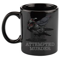 Attempted Murder Crows & Raven Funny Crow Birds 11oz C Handle Ceramic Mug