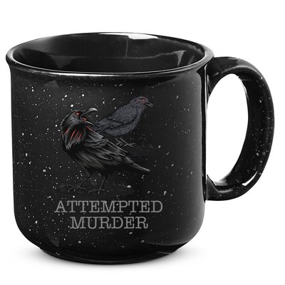 Attempted Murder Crows & Raven Funny Crow Birds 15oz Campfire Ceramic Mug