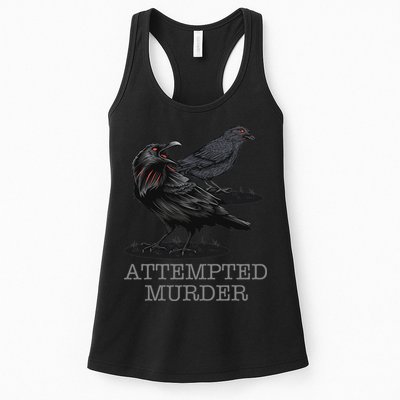 Attempted Murder Crows & Raven Funny Crow Birds Womens Tank Top
