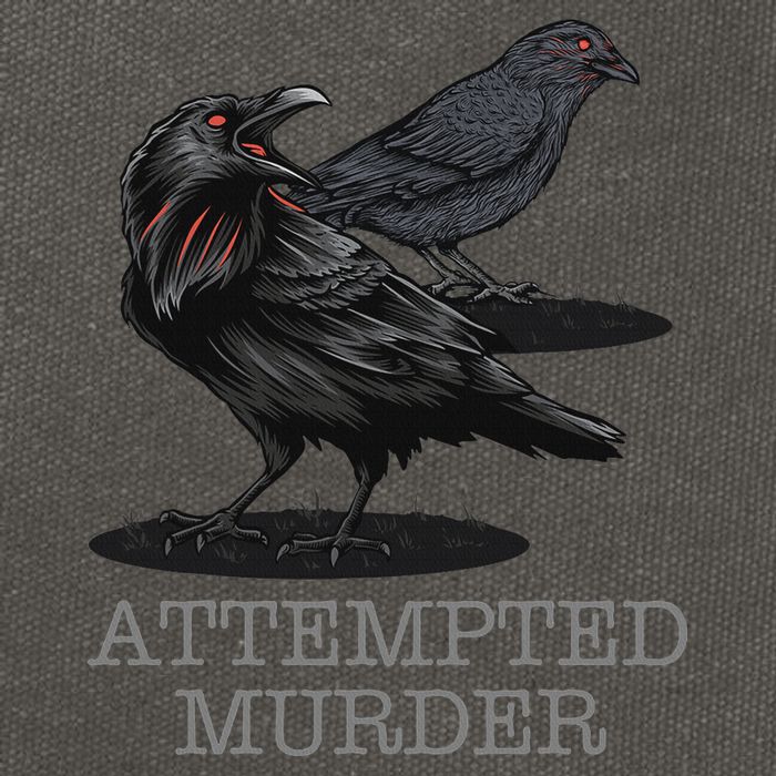 Attempted Murder Crows & Raven Funny Crow Birds Cotton Canvas Backpack